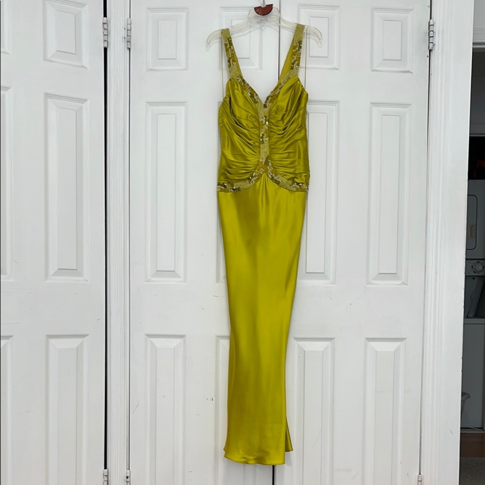 Niteline Green Ruched Sheath Dress Cocktail